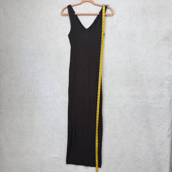 Zara Dress Womens Small Gray Textured Knit Sleeveless V Neck Maxi New Tags - Picture 6 of 12